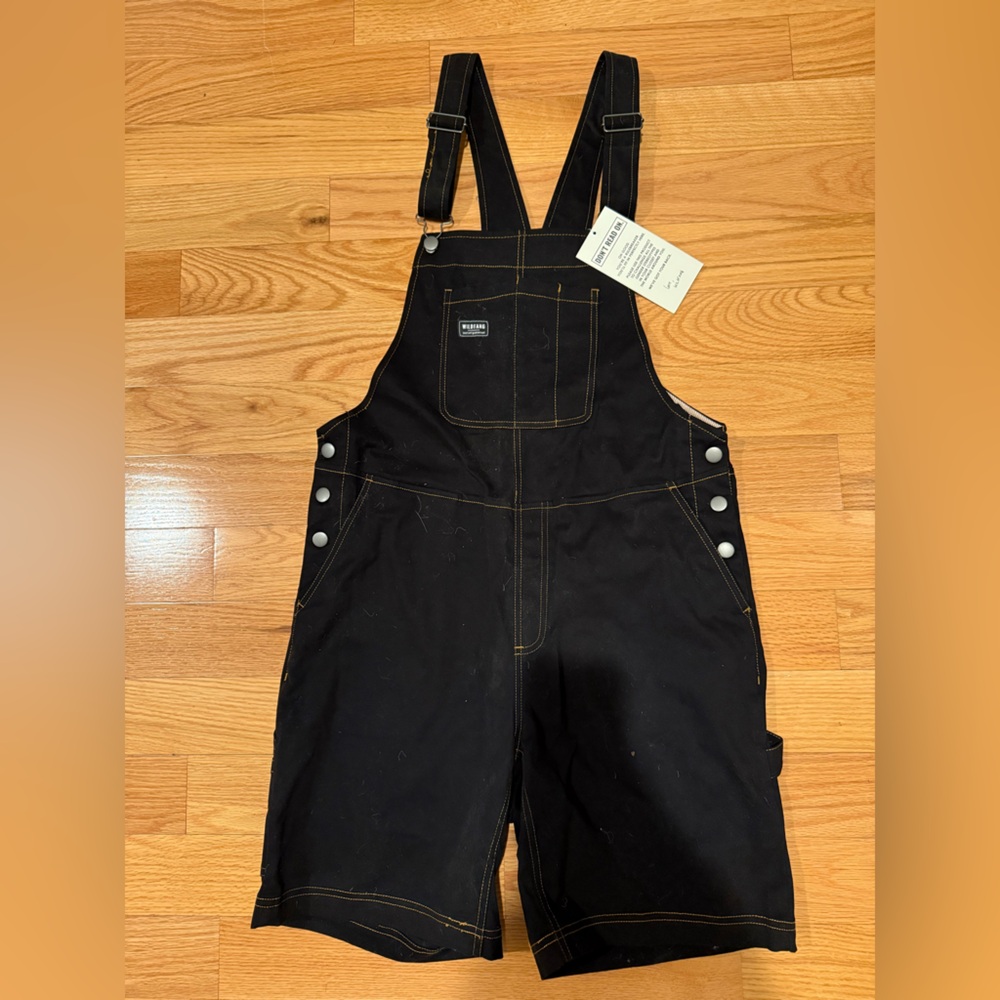WILDFANG The Essential Shortall overalls black denim NWT